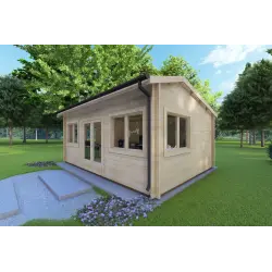 Casa in legno da giardino CAMILLA 6x4.20 44 mm, fronte lato destro