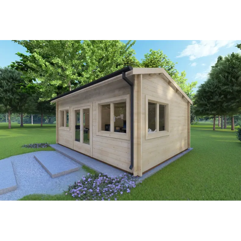 Casa in legno da giardino CAMILLA 6x4.20 44 mm, fronte lato destro