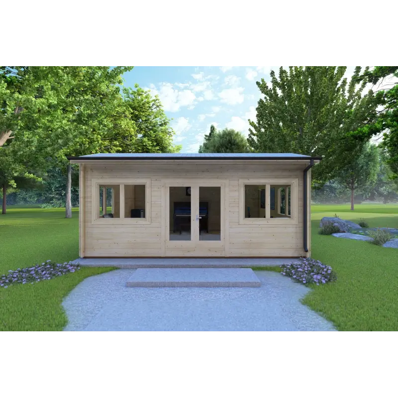 Casa in legno da giardino CAMILLA 6x4.20 44 mm, vista frontale
