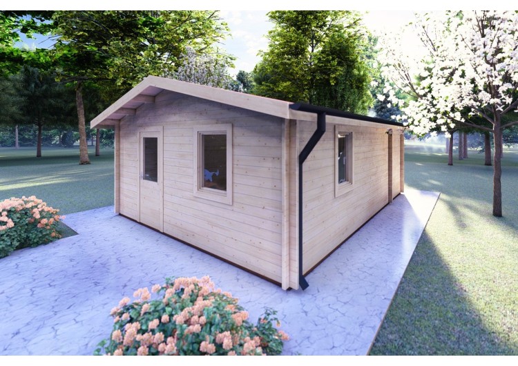 Casa di legno Dalia 5x7 44 mm, fronte lato destro