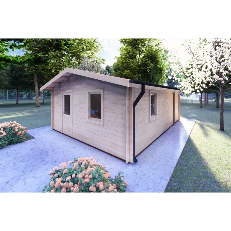 Casa di legno Dalia 5x7 44 mm, fronte lato destro