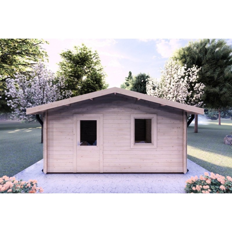 Casa di legno Dalia 5x7 44 mm, vista frontale