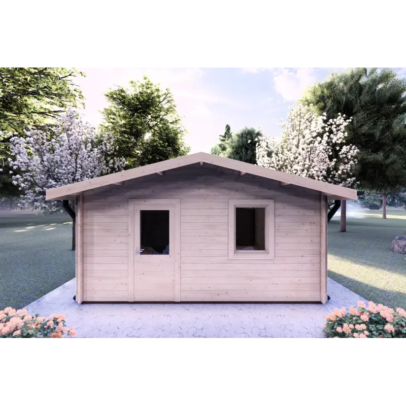 Casa di legno Dalia 5x7 44 mm, vista frontale