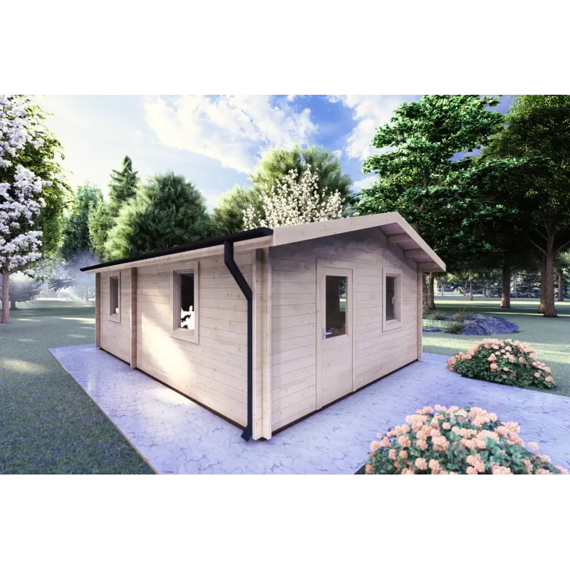 Casa di legno Dalia 5x7 44 mm, fronte lato sinistro