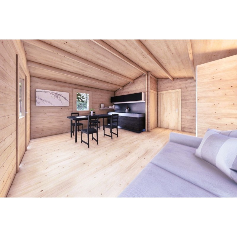 Casa di legno Dalia 5x7 44 mm, interno open space