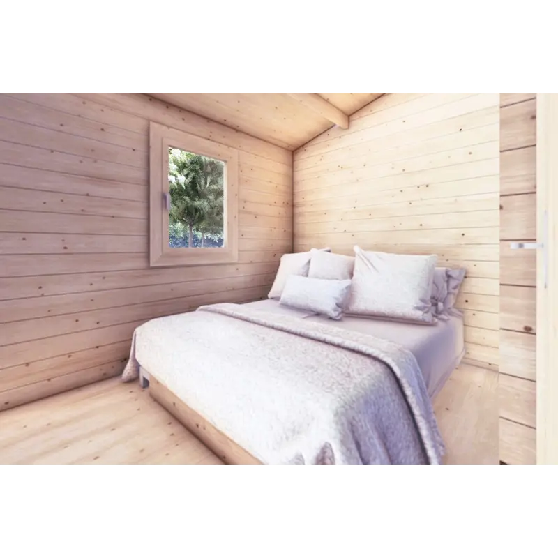 Casa di legno Dalia 5x7 44 mm, interno camera da letto
