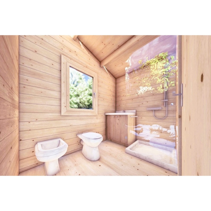 Casa di legno Dalia 5x7 44 mm, interno bagno