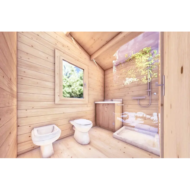 Casa di legno Dalia 5x7 44 mm, interno bagno