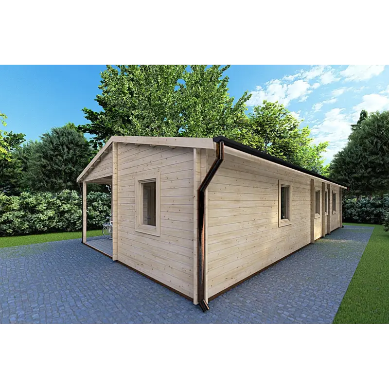 Casa in legno ALMA 6x11 44 mm, fronte lato destro