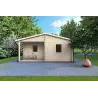 Casa in legno ALMA 6x11 44 mm, vista frontale