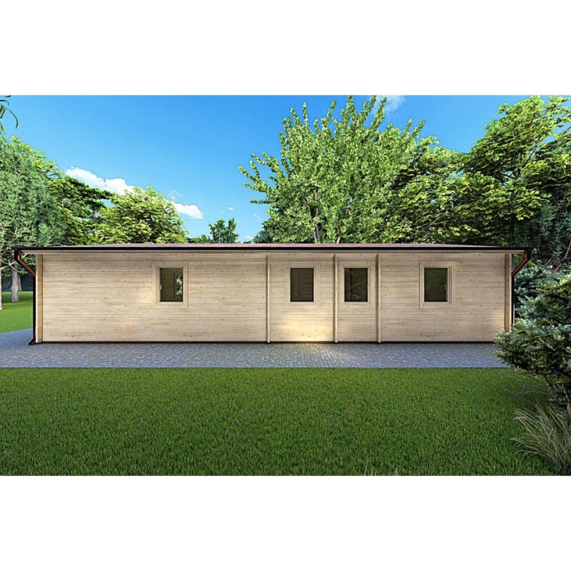Casa in legno ALMA 6x11 44 mm, lato sinistro
