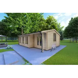 Casa di legno ADELE 8x6 44 mm, fronte lato destro