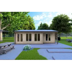 Casa di legno ADELE 8x6 44 mm, vista frontale