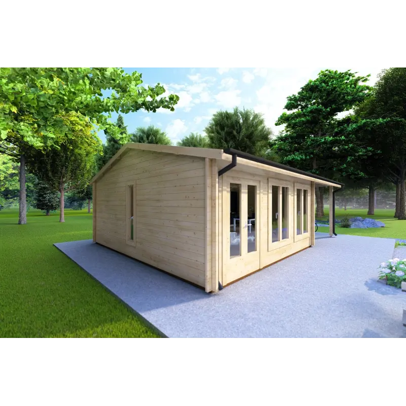 Casa di legno ADELE 8x6 44 mm, fronte lato sinistro