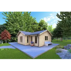 Casa in legno NOEMI 10x6 44 mm, fronte lato destro