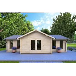 Casa in legno NOEMI 10x6 44 mm, vista frontale
