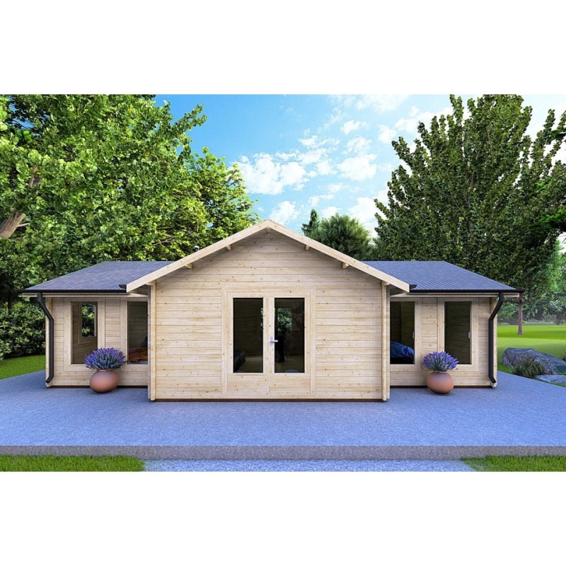 Casa in legno NOEMI 10x6 44 mm, vista frontale