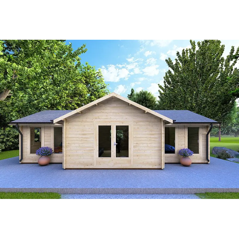 Casa in legno NOEMI 10x6 44 mm, vista frontale