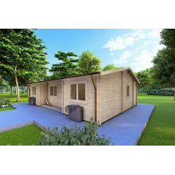 Casa di legno GIADA 10x7.2 44 mm, fronte lato destro