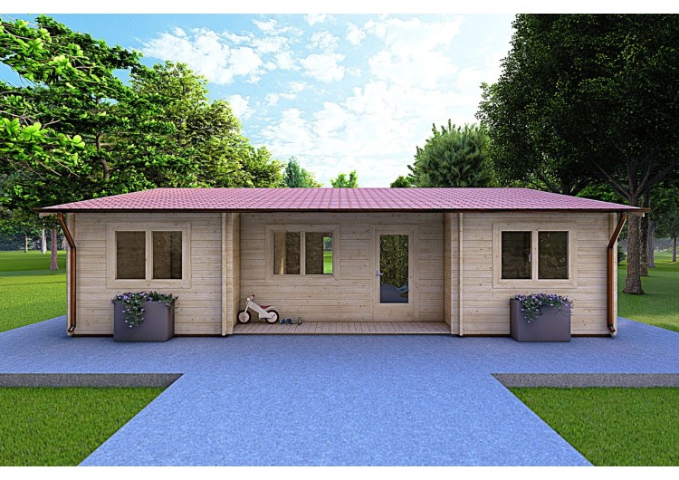 Casa di legno GIADA 10x7.2 44 mm, vista frontale
