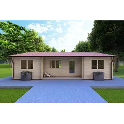 Casa di legno GIADA 10x7.2 44 mm, vista frontale
