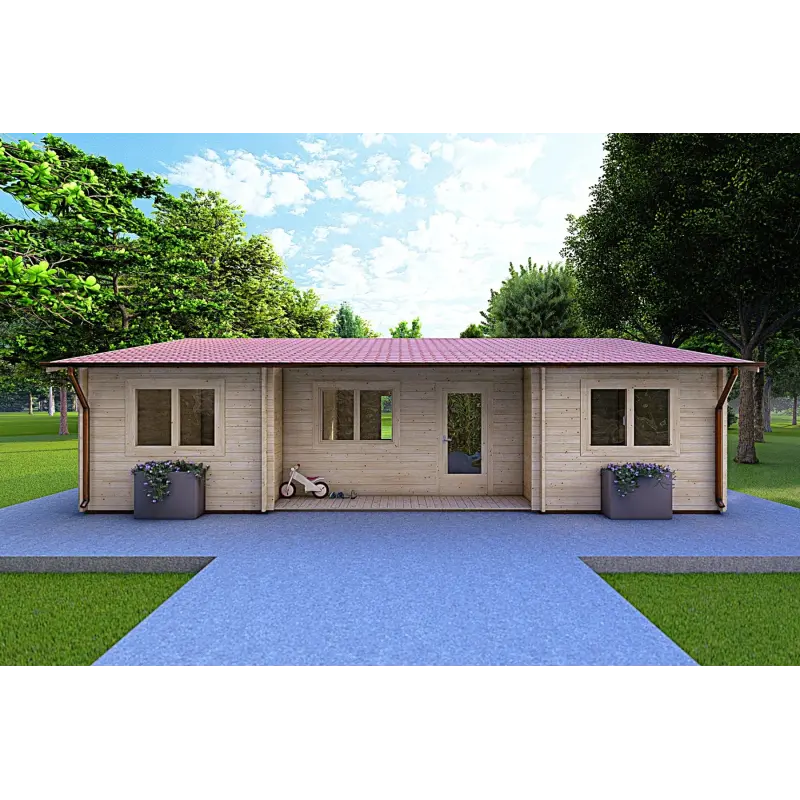 Casa di legno GIADA 10x7.2 44 mm, vista frontale