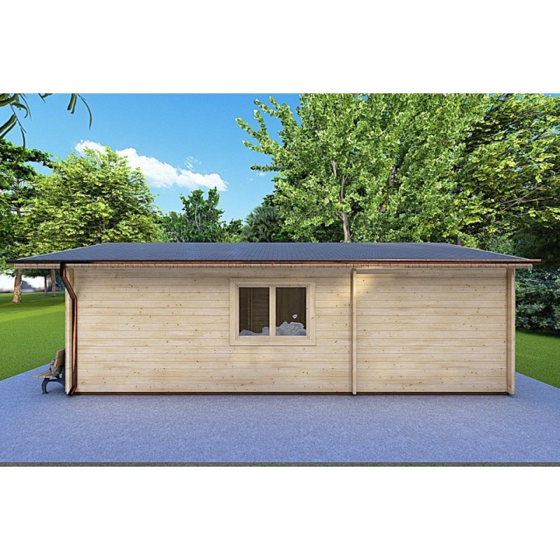 Vista lato destro della casa di legno 6x8, modello LARA.