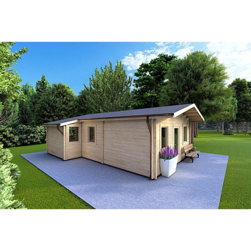 Casa di legno LARA 6x8 44mm,lato sinistro