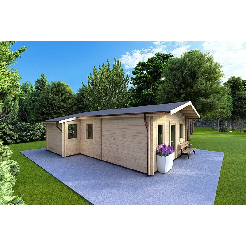 Casa di legno LARA 6x8 44mm,lato sinistro