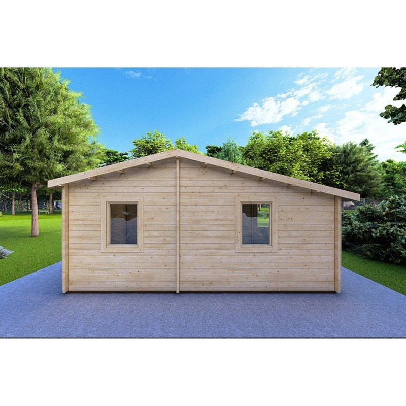 Casa di legno LARA 6x8 44mm, retro