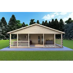 Casa di legno FIRENZE 8x12 44mm, vista frontale
