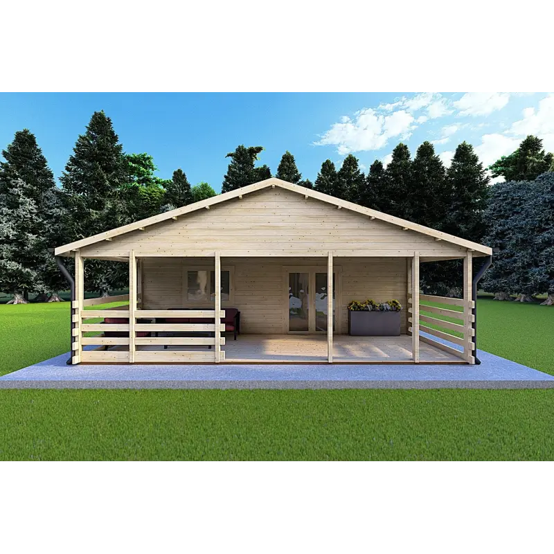 Casa di legno FIRENZE 8x12 44mm, vista frontale