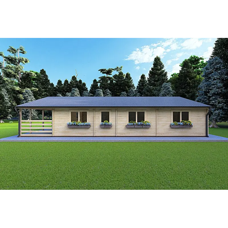 Casa di legno FIRENZE 8x12 44mm, lato destro