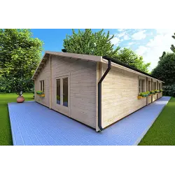 Casa in legno NIZZA 8x14.50 44mm, fronte lato destro