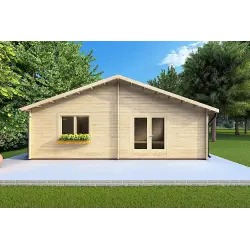 Casa in legno NIZZA 8x14.50 44mm, vista frontale