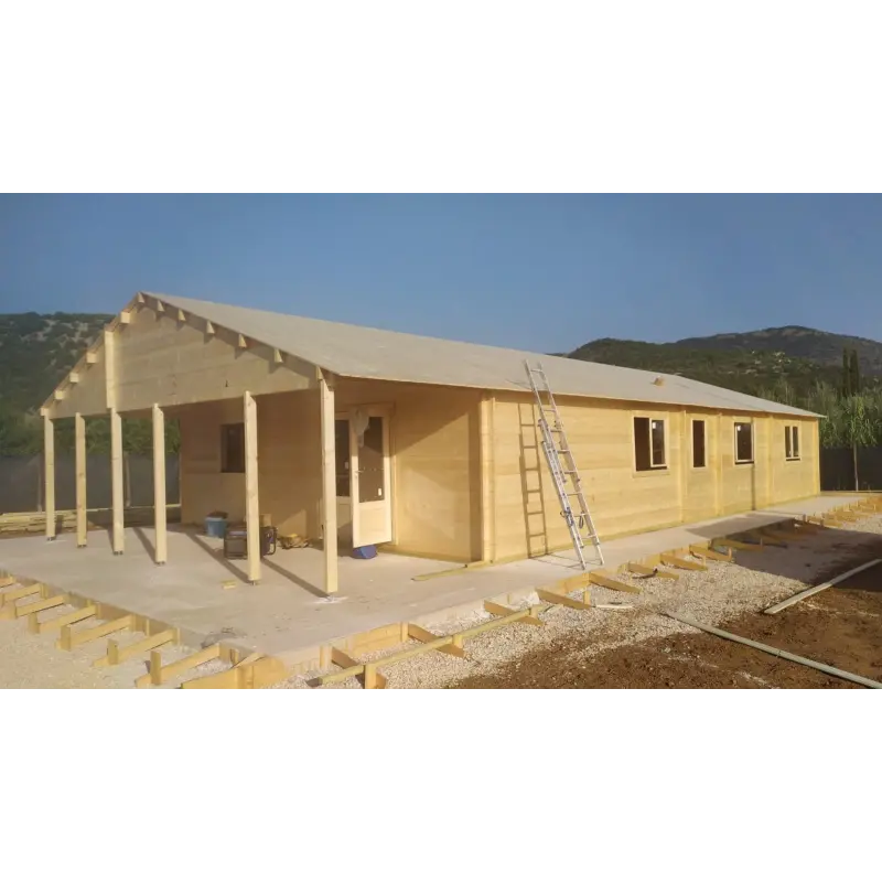 Casa di legno SOFIA 8x14.50 44mm, realizzazione fronte lato destro