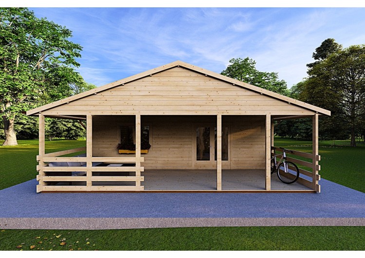 Casa di legno SOFIA 8x14.50 44mm, vista frontale