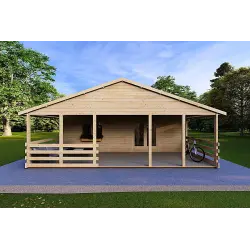 Casa di legno SOFIA 8x14.50 44mm, vista frontale