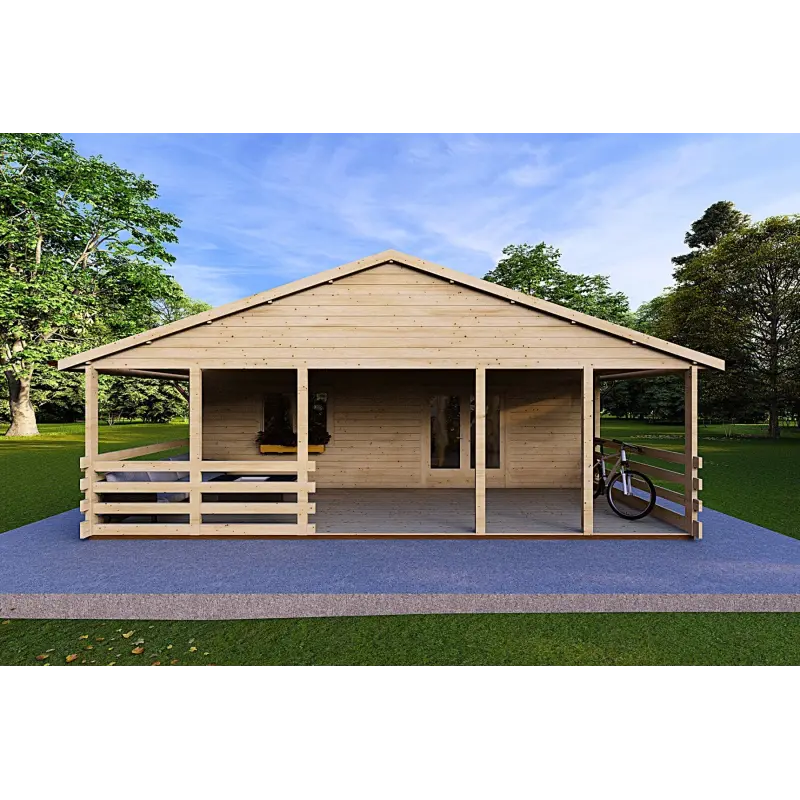 Casa di legno SOFIA 8x14.50 44mm, vista frontale