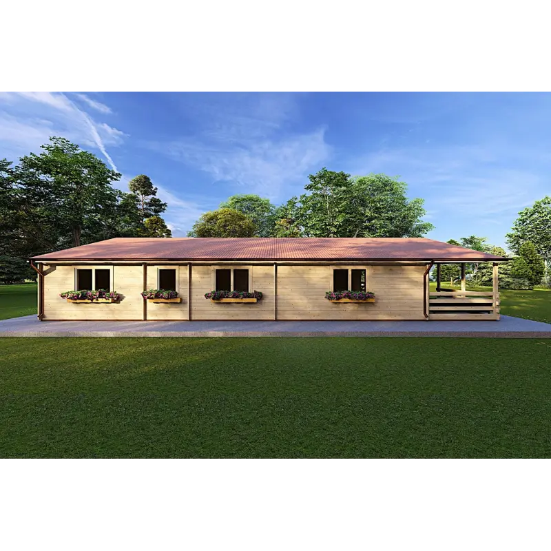 Casa di legno SOFIA 8x14.50 44mm, lato sinistro