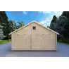 Casa di legno SMERALDA 6x6 con mezzanino calpestabile 14.35 m² e terrazza 17 m² 44 mm, retro