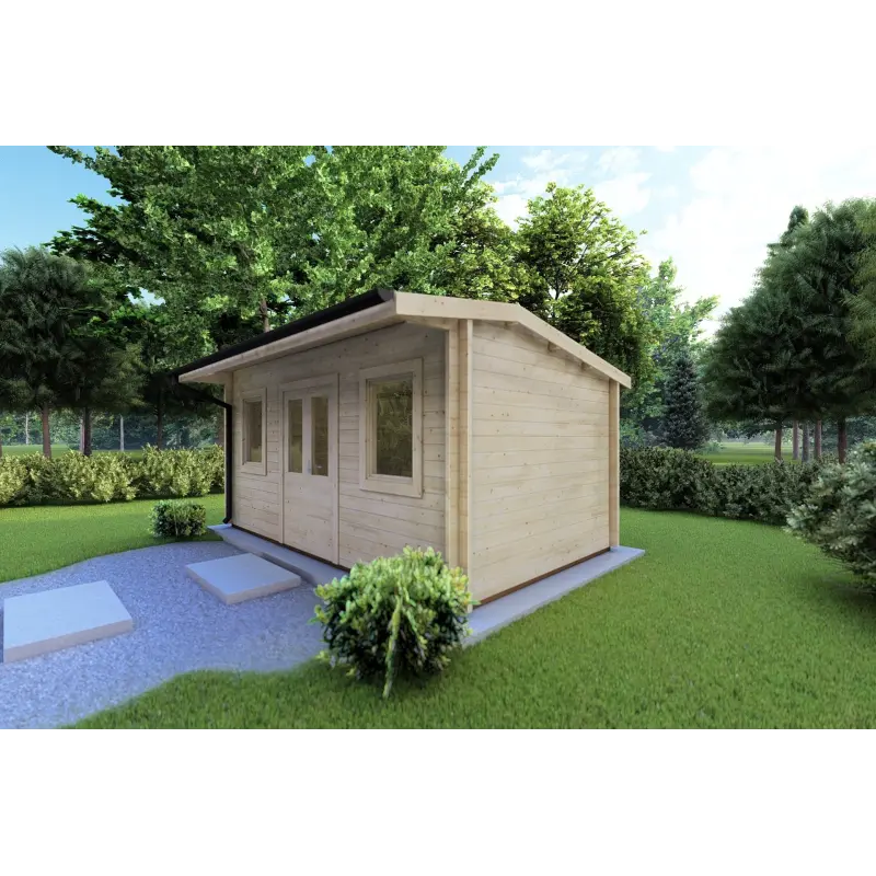 Casetta in legno AZZURRA 5x3 44 mm, fronte lato destro