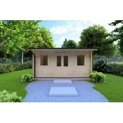 Casetta in legno AZZURRA 5x3 44 mm, vista frontale
