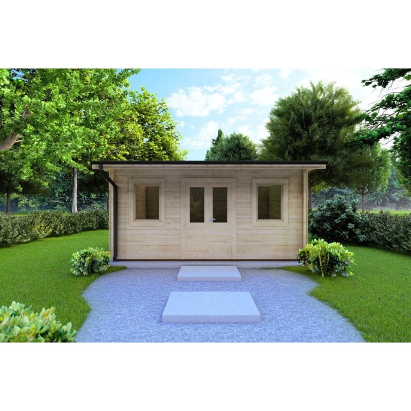 Casetta in legno AZZURRA 5x3 44 mm, vista frontale