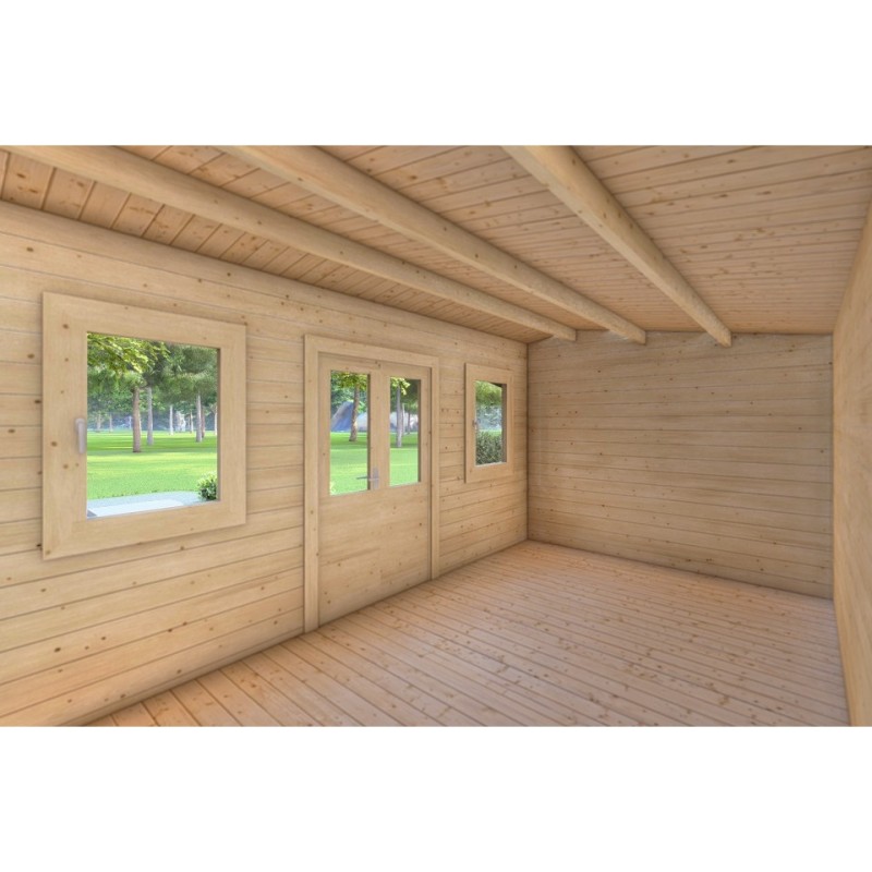 Casetta in legno AZZURRA 5x3 44 mm, interno
