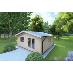 Casa di legno LELLA 6x6 44 mm, fronte lato destro