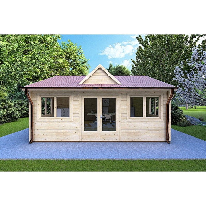 Casetta in legno VIOLA 6x4.2 44 mm, vista frontale