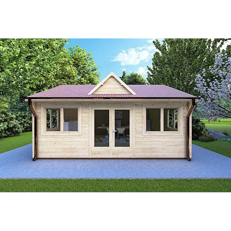 Casetta in legno VIOLA 6x4.2 44 mm, vista frontale