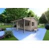 Casetta da giardino NELLA 6x4.2 con tettoia integrata 6x1.6 44 mm, fronte lato