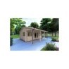 Casetta da giardino NELLA 6x4.2 con tettoia integrata 6x1.6 44 mm, fronte lato sinistro